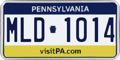 PA license plate MLD1014