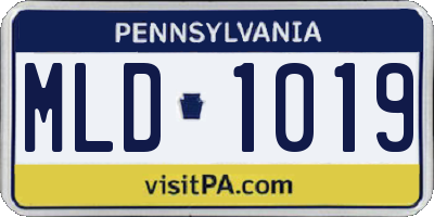 PA license plate MLD1019