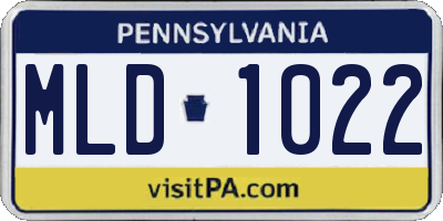 PA license plate MLD1022