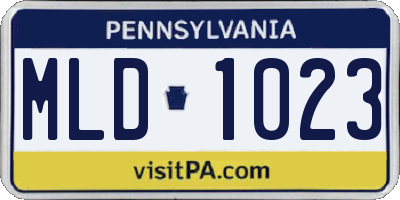 PA license plate MLD1023