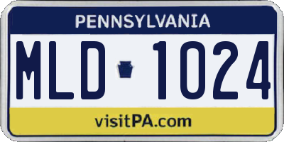 PA license plate MLD1024