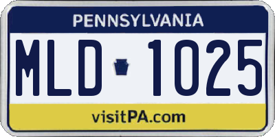 PA license plate MLD1025