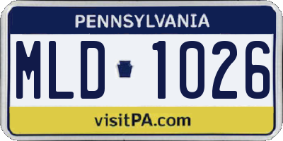 PA license plate MLD1026