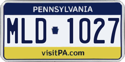 PA license plate MLD1027