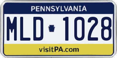 PA license plate MLD1028