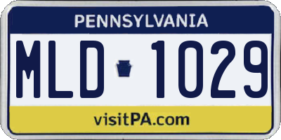 PA license plate MLD1029