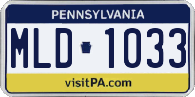 PA license plate MLD1033