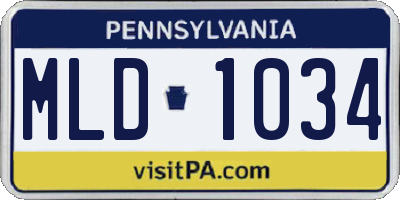 PA license plate MLD1034
