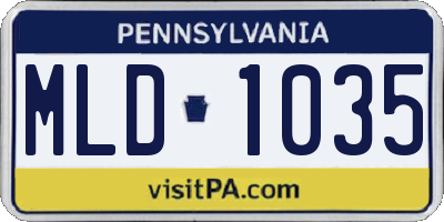 PA license plate MLD1035