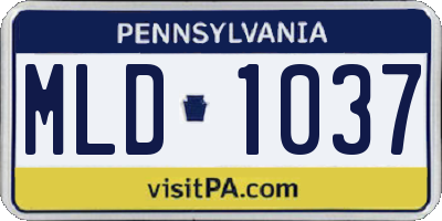PA license plate MLD1037