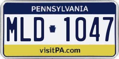 PA license plate MLD1047