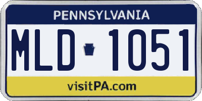 PA license plate MLD1051