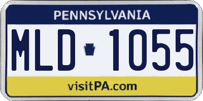 PA license plate MLD1055