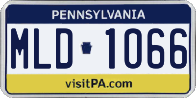 PA license plate MLD1066