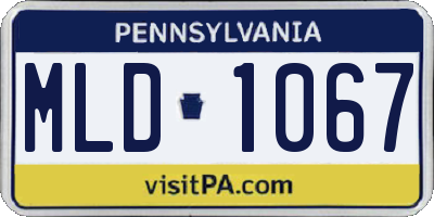 PA license plate MLD1067