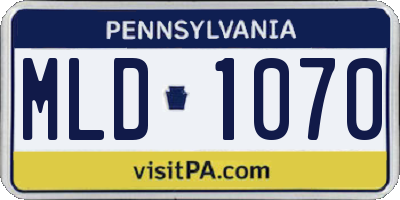 PA license plate MLD1070
