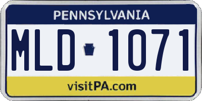 PA license plate MLD1071