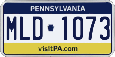 PA license plate MLD1073