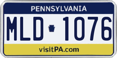 PA license plate MLD1076
