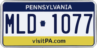 PA license plate MLD1077