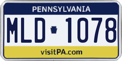 PA license plate MLD1078