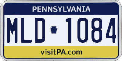 PA license plate MLD1084