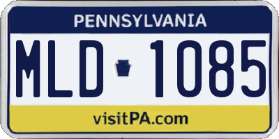 PA license plate MLD1085