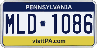 PA license plate MLD1086