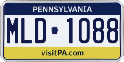 PA license plate MLD1088