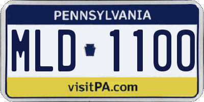 PA license plate MLD1100