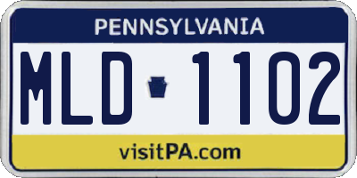 PA license plate MLD1102