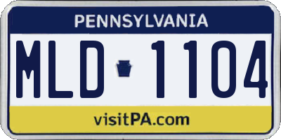 PA license plate MLD1104