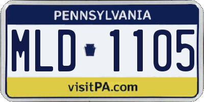 PA license plate MLD1105