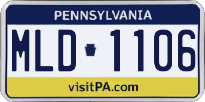 PA license plate MLD1106