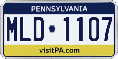 PA license plate MLD1107