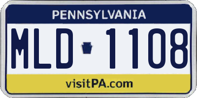 PA license plate MLD1108