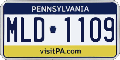PA license plate MLD1109