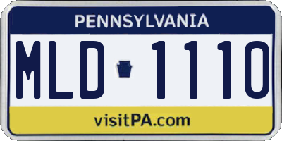 PA license plate MLD1110