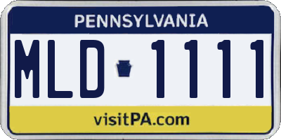 PA license plate MLD1111