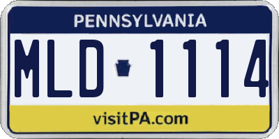 PA license plate MLD1114