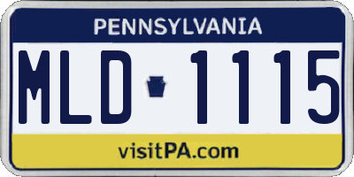 PA license plate MLD1115
