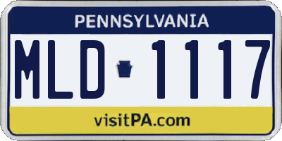 PA license plate MLD1117