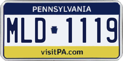 PA license plate MLD1119