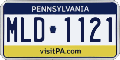 PA license plate MLD1121