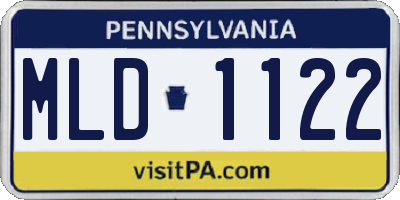 PA license plate MLD1122