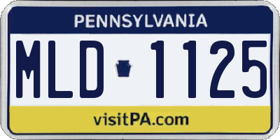 PA license plate MLD1125