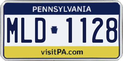 PA license plate MLD1128