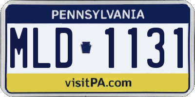 PA license plate MLD1131