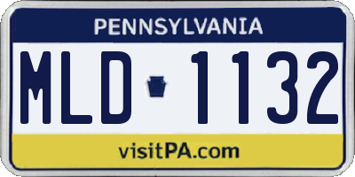 PA license plate MLD1132