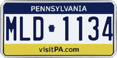 PA license plate MLD1134